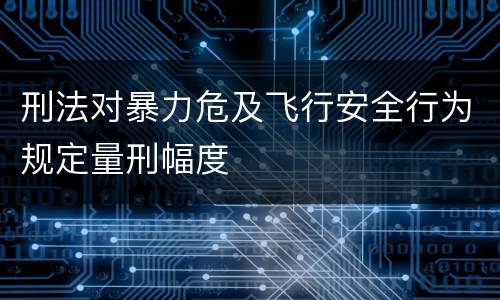 刑法对暴力危及飞行安全行为规定量刑幅度