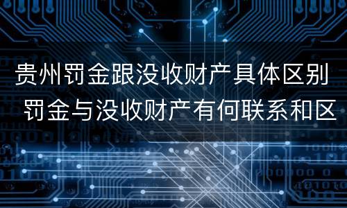 贵州罚金跟没收财产具体区别 罚金与没收财产有何联系和区别?