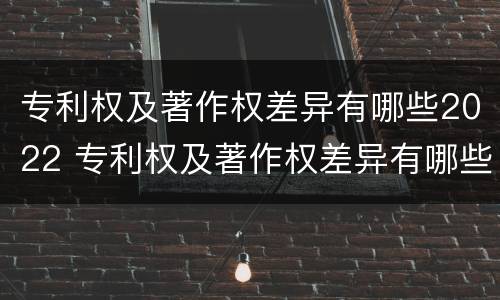 专利权及著作权差异有哪些2022 专利权及著作权差异有哪些2022规定