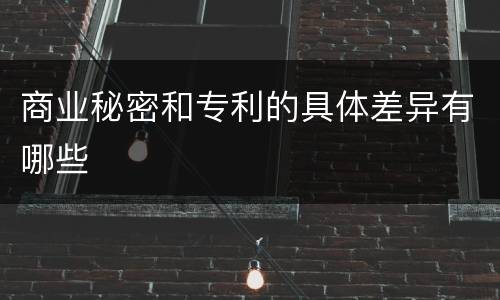 商业秘密和专利的具体差异有哪些