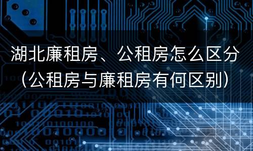 湖北廉租房、公租房怎么区分（公租房与廉租房有何区别）