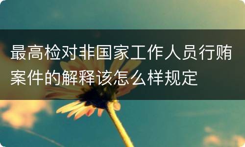 最高检对非国家工作人员行贿案件的解释该怎么样规定