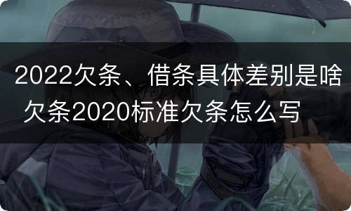 2022欠条、借条具体差别是啥 欠条2020标准欠条怎么写