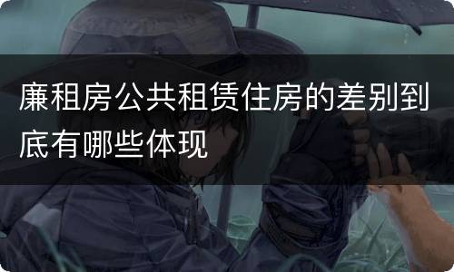 廉租房公共租赁住房的差别到底有哪些体现