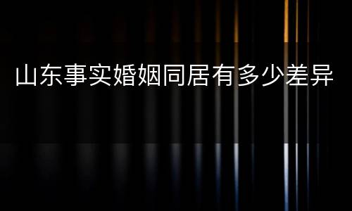 山东事实婚姻同居有多少差异