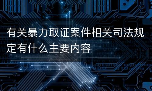 有关暴力取证案件相关司法规定有什么主要内容