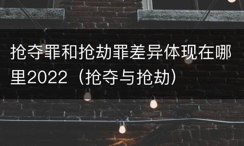 抢夺罪和抢劫罪差异体现在哪里2022（抢夺与抢劫）