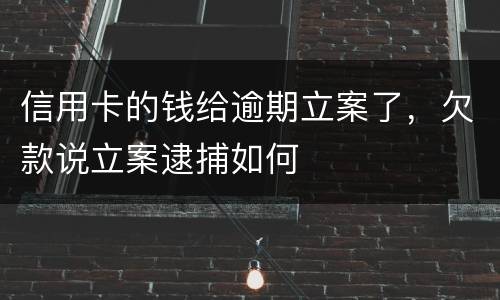 信用卡的钱给逾期立案了，欠款说立案逮捕如何