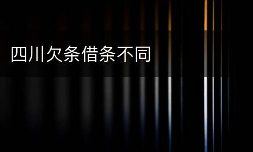 四川欠条借条不同
