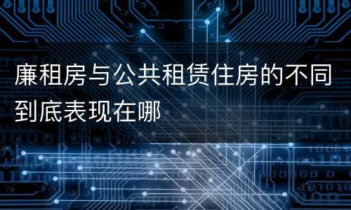 廉租房与公共租赁住房的不同到底表现在哪