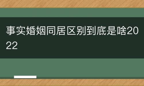 事实婚姻同居区别到底是啥2022
