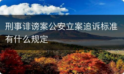 刑事诽谤案公安立案追诉标准有什么规定