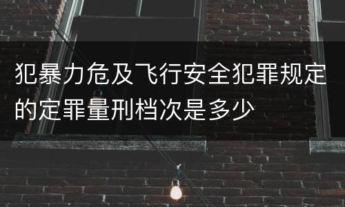 犯暴力危及飞行安全犯罪规定的定罪量刑档次是多少