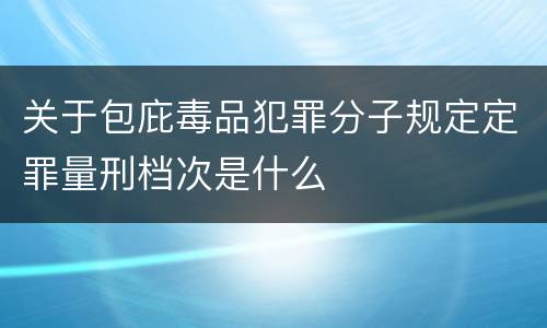 关于包庇毒品犯罪分子规定定罪量刑档次是什么