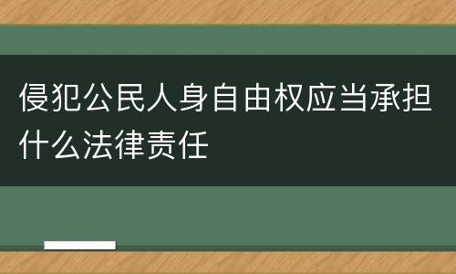 侵犯公民人身自由权应当承担什么法律责任
