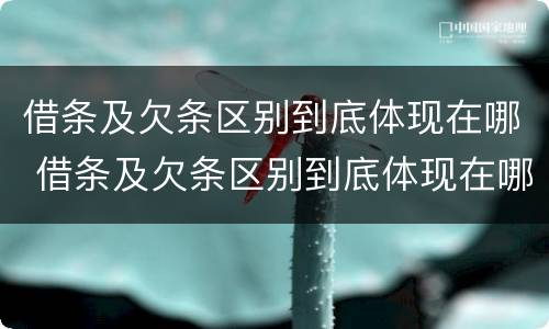 借条及欠条区别到底体现在哪 借条及欠条区别到底体现在哪方面
