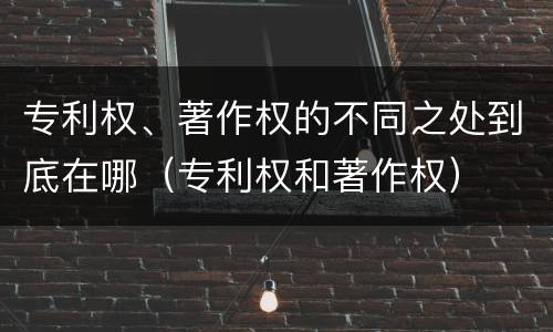 专利权、著作权的不同之处到底在哪（专利权和著作权）