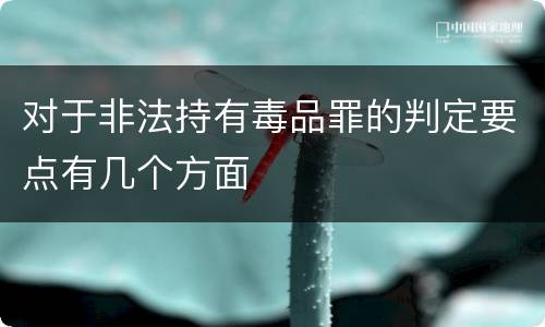 对于非法持有毒品罪的判定要点有几个方面