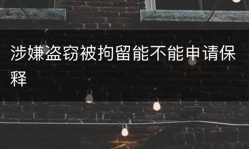 涉嫌盗窃被拘留能不能申请保释
