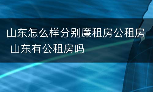 山东怎么样分别廉租房公租房 山东有公租房吗