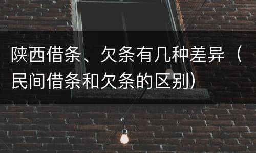 陕西借条、欠条有几种差异（民间借条和欠条的区别）