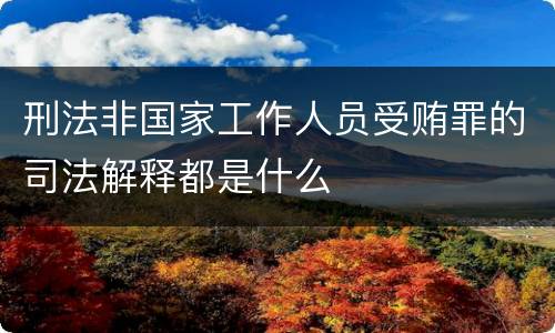 刑法非国家工作人员受贿罪的司法解释都是什么