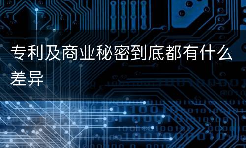 专利及商业秘密到底都有什么差异