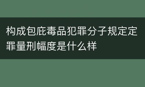 构成包庇毒品犯罪分子规定定罪量刑幅度是什么样