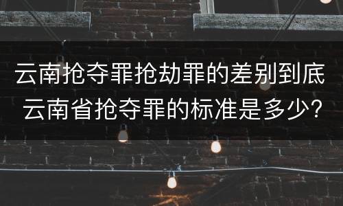 云南抢夺罪抢劫罪的差别到底 云南省抢夺罪的标准是多少?