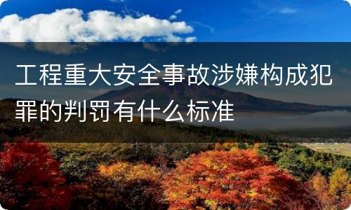 工程重大安全事故涉嫌构成犯罪的判罚有什么标准