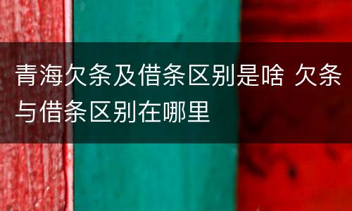青海欠条及借条区别是啥 欠条与借条区别在哪里