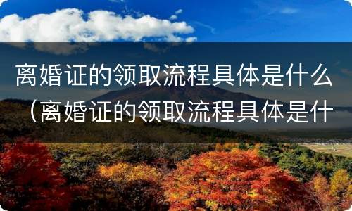 离婚证的领取流程具体是什么（离婚证的领取流程具体是什么呢）
