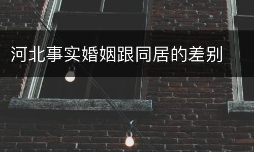 河北事实婚姻跟同居的差别