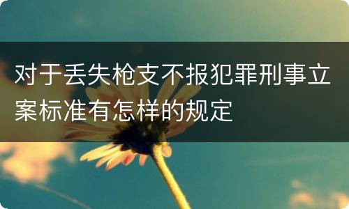 对于丢失枪支不报犯罪刑事立案标准有怎样的规定