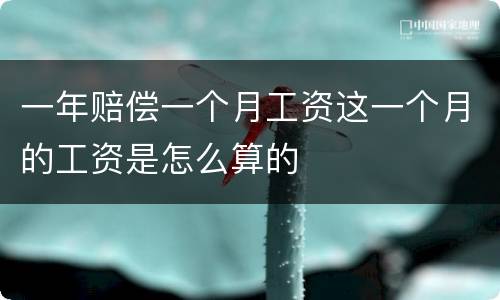 一年赔偿一个月工资这一个月的工资是怎么算的