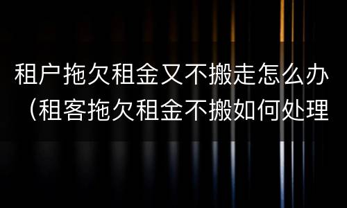 租户拖欠租金又不搬走怎么办（租客拖欠租金不搬如何处理）