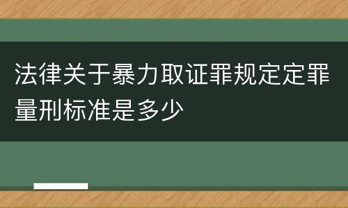 法律关于暴力取证罪规定定罪量刑标准是多少