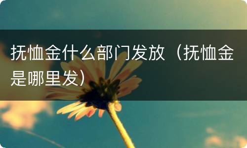 抚恤金什么部门发放（抚恤金是哪里发）
