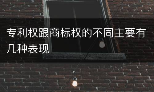 专利权跟商标权的不同主要有几种表现