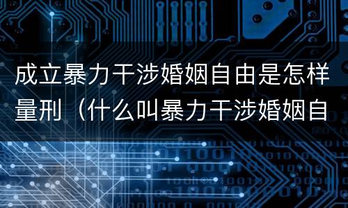 成立暴力干涉婚姻自由是怎样量刑（什么叫暴力干涉婚姻自由）
