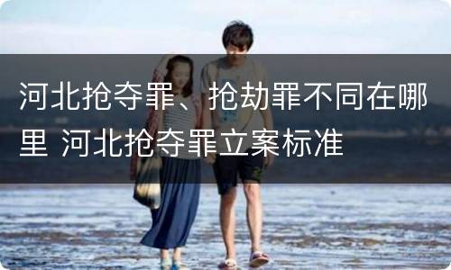 河北抢夺罪、抢劫罪不同在哪里 河北抢夺罪立案标准