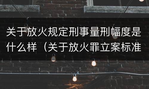 关于放火规定刑事量刑幅度是什么样（关于放火罪立案标准）