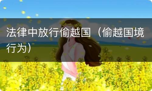 法律中放行偷越国（偷越国境行为）