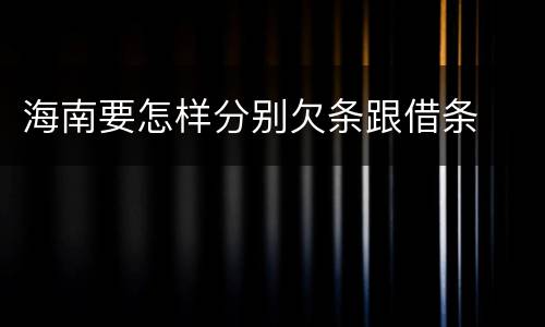 海南要怎样分别欠条跟借条