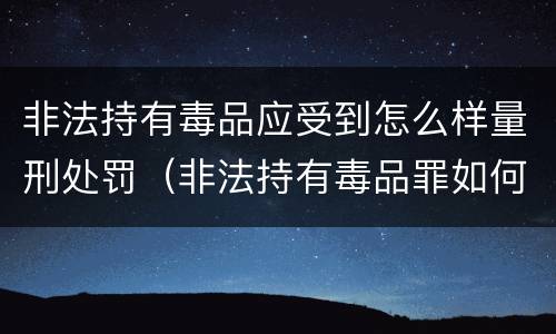 非法持有毒品应受到怎么样量刑处罚（非法持有毒品罪如何量刑）