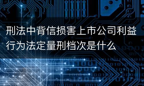 刑法中背信损害上市公司利益行为法定量刑档次是什么