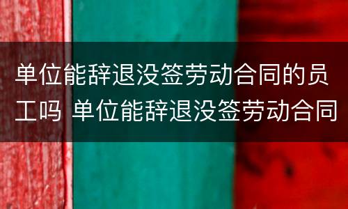 单位能辞退没签劳动合同的员工吗 单位能辞退没签劳动合同的员工吗合法吗