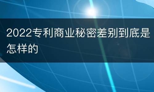 2022专利商业秘密差别到底是怎样的