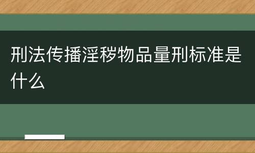 刑法传播淫秽物品量刑标准是什么