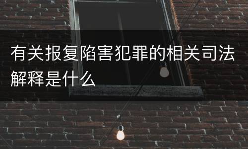 有关报复陷害犯罪的相关司法解释是什么